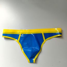 Natural Latex Men's Low Waist Underwear (Option: Blue-2XL)