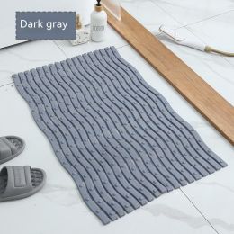 Bathroom Non-slip Simple Shaped Plastic Foot Pad (Option: Dark Gray-50x80cm)