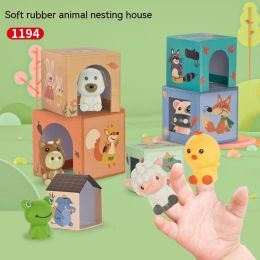 Children's Soft Rubber Animal Matching House Nesting House Fun Assembling Toys (Option: 1194 Nesting House)