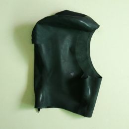 Men's And Women's Fashionable And Versatile Latex Mask Headgear (Option: Black With Zipper-Thin)