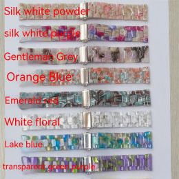 Three Bead Resin New Color Strap (Option: Translucent green purple-42or44or45or49mm)