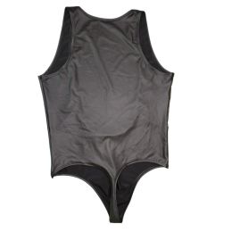 Men's Leather Sexy Bra One-piece Underwear Vest (Option: L)