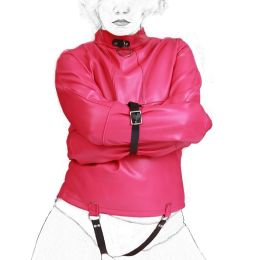 All-inclusive Clothing Leather Tights Bondage Strap (Option: Rose Red)