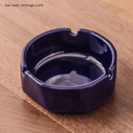 Nordic Style Light Luxury Ceramic Ashtray Household (Option: Diamond Pattern Sapphire Blue)