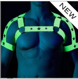 Large Chest Band, Muscular Men's Fitness Sling, Vest, Shoulder Strap (Option: Fluorescent green-One Size)