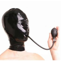 Latex Headgear Mask Without Zipper Eye And Face With Mouth Cover (Option: 1 Style)