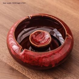 Nordic Style Light Luxury Ceramic Ashtray Household (Option: Fire Extinguishing Tank Red)