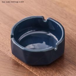 Nordic Style Light Luxury Ceramic Ashtray Household (Option: Diamond Pattern Sea Blue)