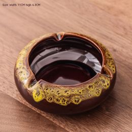 Nordic Style Light Luxury Ceramic Ashtray Household (Option: Kiln Baked Yellow)