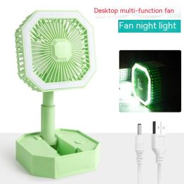 Creative Desktop Office Charging Mini Night Light Fan (Option: Green-USB)