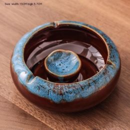 Nordic Style Light Luxury Ceramic Ashtray Household (Option: Fire Extinguishing Tank Blue)