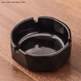 Nordic Style Light Luxury Ceramic Ashtray Household (Option: Diamond Pattern Black)