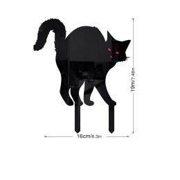 Halloween Horror Cat Acrylic Outdoor Courtyard Ornamental Floor Outlet (Option: YKL063B)