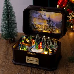 European-style Luminous Christmas Rotation Music Box (Option: For Boys)