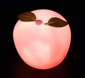 Cartoon Lovely Bedroom Colorful Apple Small Night Lamp Eye Protection (Option: Y31003 Pink Warm White)