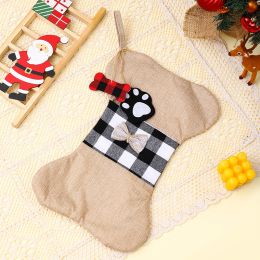 Christmas Decorations Linen Bone Pendant (Option: Linen Bone Socks)