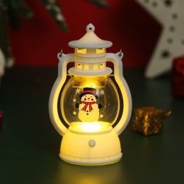 Christmas Decorations LED Portable Small Oil Lamp (Option: White Snowman)