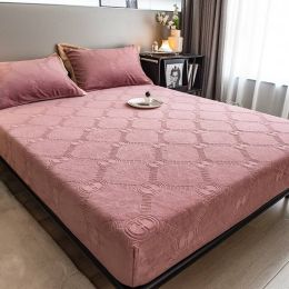 High Weight Milk Velvet Jacquard Bed Sheet (Option: Windsor Beancurd-Pillow case pair)