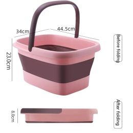 Household Folding Massage Portable Plastic Foot Barrel (Option: Light Pink 15L)