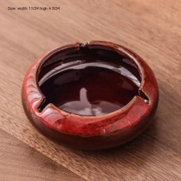 Nordic Style Light Luxury Ceramic Ashtray Household (Option: Kiln Baked Red)