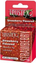 Strawberry Flavored Condom 3 pack (SKU: T4015)