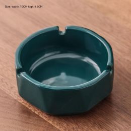 Nordic Style Light Luxury Ceramic Ashtray Household (Option: Diamond Pattern Peacock Green)