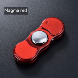 Windproof Creative Personality Fingertip Gyro Lighter With Light (Option: Red Brushed)