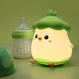 Creative Dish Light Chirp Night Light Soft Silicone Decompression (Option: Green-Pat money-USB)