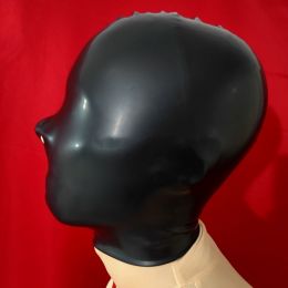 Latex Headgear Fun All-in-one Seamless Choking Mask (Option: Open ones nose-M)