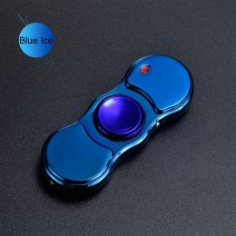 Windproof Creative Personality Fingertip Gyro Lighter With Light (Option: Blue Ice)