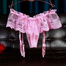 Men's Underwear Suspenders One Piece (Option: Pink-Wrapped egg)