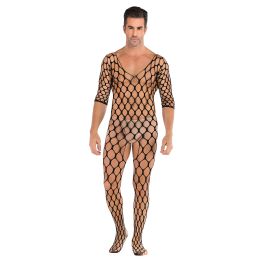 Muscle Elastic One-piece Hollow Temptation Men's One-piece Uniform (Option: D-One size)