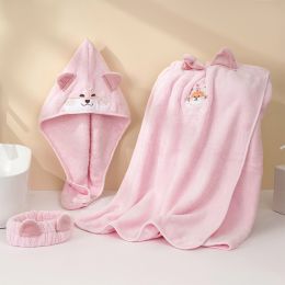 Cartoon Bath Towel Set Female Strong Water-absorbing Quick-drying (Option: Bath Towel Three Pieces-M)