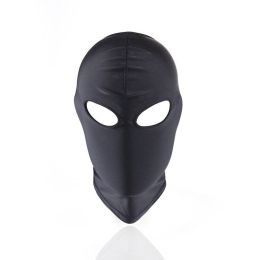 Fully Closed  Mouth Head Cover Eyes Male And Female Slave Suffocation Mask (Option: Black-Show ones eyes)